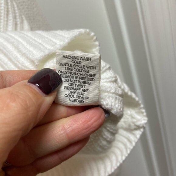 moon & madison SALTY  Sz Small Cream Sweater with Blue Script Bell Bell Sleeve - Picture 9 of 9